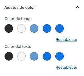 paleta colores personalizada Gutenberg colore personalizador