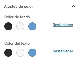 paleta colores personalizada Gutenberg sin selector