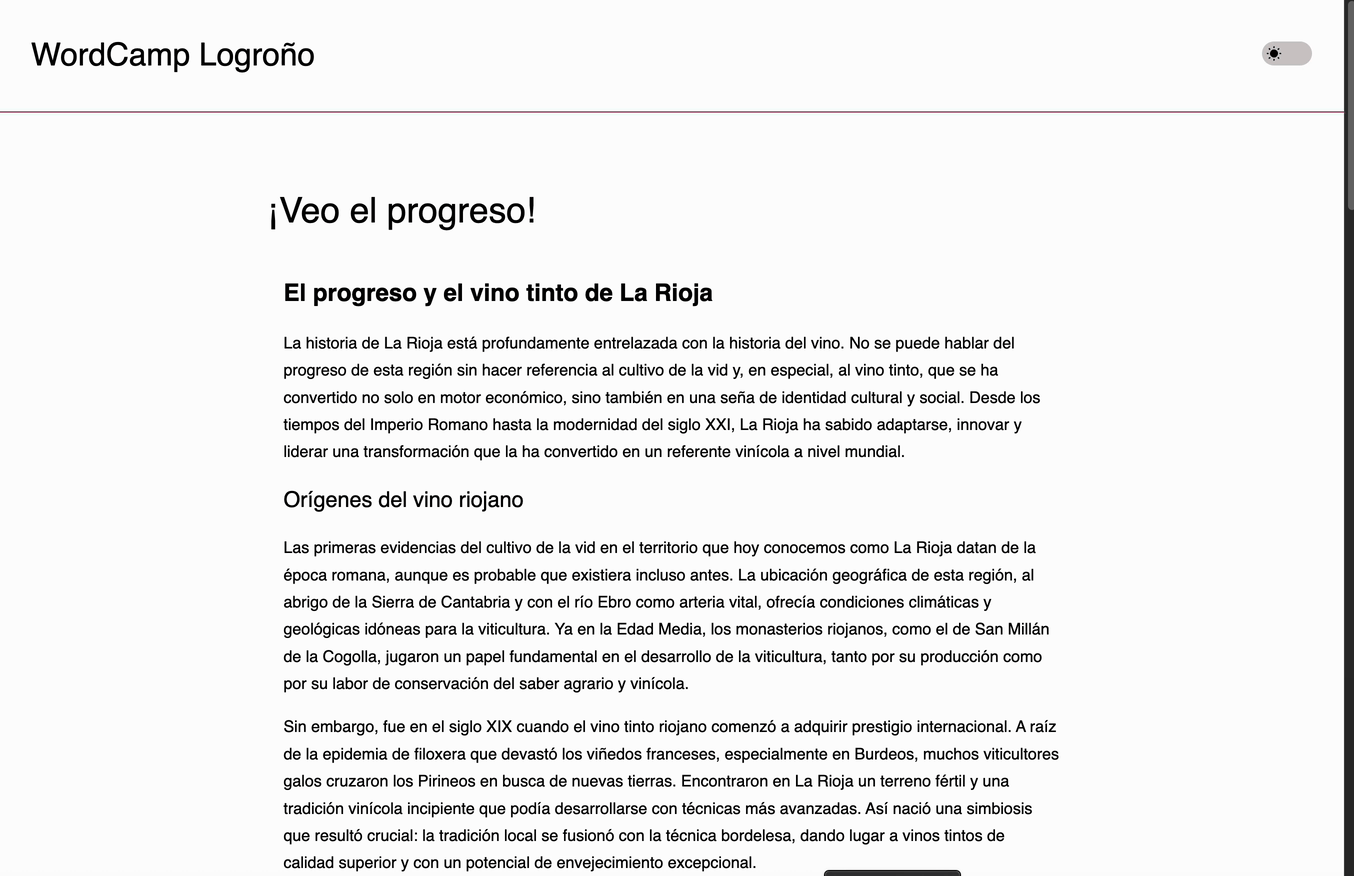 barra de progreso de lectura